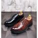 Euro Step Men's Business Formal Office Patent Leather Thick Sole Brogue Brown Height Increasing Simple Versatile Wedding Shoes_vogvips.com