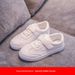 Children's Kids Canvas 2024 Spring New Arrival Leather Surface Boys 'And Girls' Sneakers White Student Board Shoes_vogvips.com