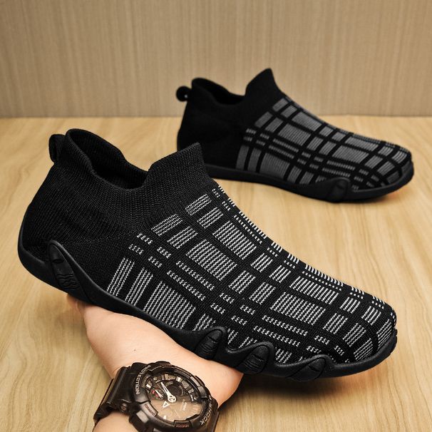 2024 Sommer Weiche Sohle Mesh Dünne Herrenschuhe Casual Weiche Sohle Sportschuhe Ein Fuß Slip Atmungsaktive Herrenschuhe Großhandel_vogvips.com
