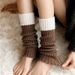Unisex Knit Leg Warmers With Color Block Design, High-Quality Wool Blend For Year-Round Comfort, Fashionable And Versatile For Casual & Outdoor Wear_vogvips.com