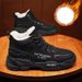 Men's Winter Work Boots High Top Casual Shoes With Fleece Lining, Waterproof Anti-Slip Rubber Sole For Outdoor Snow Hiking_vogvips.com