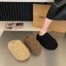 Large Size Thick Bottom Curly Fur Slippers For Women, Autumn And Winter Wear, New Style In 2025, Korean Style, Muffin-topped, Half-slipper_vogvips.com