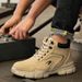 Men's High Top Steel Toe Safety Boots, Anti-Smashing Anti-Puncture, Microfiber Leather Upper, EVA Sole For Miners, Construction & Factory Workers_vogvips.com