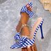 Cross-border Pointed-toe Bowknot Sandals For Women, 2026 Summer New Houndstooth Pattern, European And American Style,_vogvips.com
