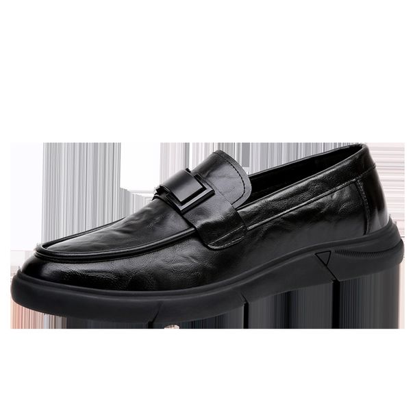 Autumn Casual Leather Versatile Business Korean British Style Youth Trend Loafers Men's Driving Shoes_vogvips.com