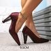 Women's Burgundy High Heels Pointy Abnormals With Sexy Four Season High Heels Women's Shoes Muller Shoes_vogvips.com