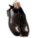 ShoeVault Brown Leather For Men, Round Toe, Thick Sole, Height Increasing, Wedding Groom Shoes, High-End Niche Casual Derby Shoes_vogvips.com