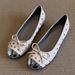 Round-Toe Women's Flats, White Lace-Up Bow Casual Shoes 2025 Fall/Winter New_vogvips.com