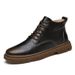 Martin Boots Men's High-top Casual Velvet Snow Boots Thermal Cotton Shoes Medium-top Inner Height Increase Men_vogvips.com
