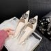 Women’s Shoes French Pointed Flats – 2.5cm Chunky Heel Slip-Ons (2 Colors)_vogvips.com