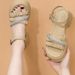 Women's Sandals One-button Sweet And Fashionable Thick-soled Non-slip And Thin Versatile Open-toed Roman Shoes_vogvips.com