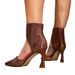 Women's Shoes Brown Zipper High Heels Mules Women's Shoes Stiletto Fashionable Pointed Toe Simple High Heels Single Shoes Women_vogvips.com