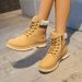 Women's PU Leather Ankle Boots - Slip-Resistant Round Toe Chelsea Boots With Studded Details, Comfortable Low Heel Casual Shoes For All Seasons_vogvips.com