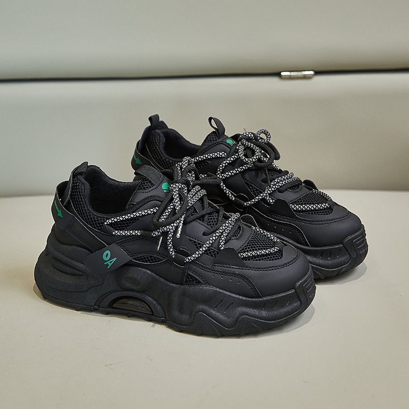 Ins Korean Version 2025 Spring New Dad For Women Students Sports Shoes Running Casual Thick Sole Height Increasing_vogvips.com