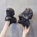 Women's Dad Sneakers Mesh 2024 Spring Autumn New Platform White Thick Sole Petite Height Increasing Shoes Trendy_vogvips.com