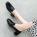 White Women's Loafers For Spring, Autumn, Summer, New Slip-on And Heel-wear Dual-use Genuine Soft Leather Square-toed_vogvips.com
