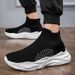 Autumn New Mid Length Socks And Shoes, One Step Stepping Large Elastic Socks, High Top Casual Sports Couple Shoes_vogvips.com