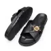 Trendy Versatile Men's Slippers Soft Sole One-Piece Genuine Leather Beach Cross Strap Casual Shoes Summer 2024_vogvips.com