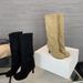 Winter Street Style Round Toe Knee-High Women Boots Punk Thin High Heels Shoes Female Long Booties Atos De Mujer_vogvips.com