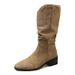 Pleated Slouch For Women 2023 New Spring And Autumn Thick Heel Over-the-Knee High Long Riding Boots_vogvips.com
