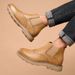 European Warm Series Brogue Martin High Top Yellow British Workwear Genuine Slip-On Mid-Top Short Boots Men's Leather Shoes_vogvips.com