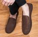 Suitable For All Seasons Casual Soft Sole Dad Slip-On Lazy Middle-Aged Suede Loafers Men's Shoes_vogvips.com