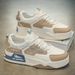 ShoeVault Leather Patchwork Thick Sole Height Increasing Sneakers Summer New Low-top Lace-up Casual College Style Versatile Men's_vogvips.com