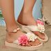 Women's Summer Outdoor Wear 2026 New Model Seaside Beach Vacation Slip-on Floral Sandals For Women_vogvips.com