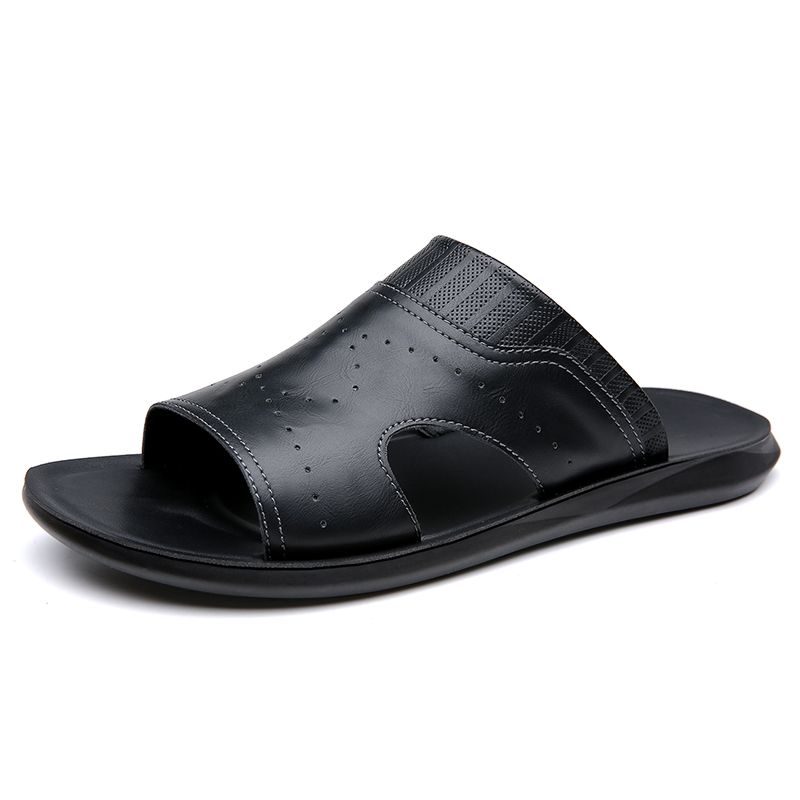 Summer Casual Leather Outdoor Flat Designer Fashion Soft Bottom Lightweight Sandals For Men Comfy Beach Shoes_vogvips.com