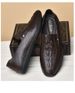 Embossed Crocodile Pattern Soft Sole Foot Loafer Casual Men's Shoes_vogvips.com