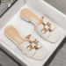 2026 Summer New Fairy Style Women's Slippers Outdoor Wear, White Flat Sandals, Fashionable Plus Size Sandals For Women,_vogvips.com