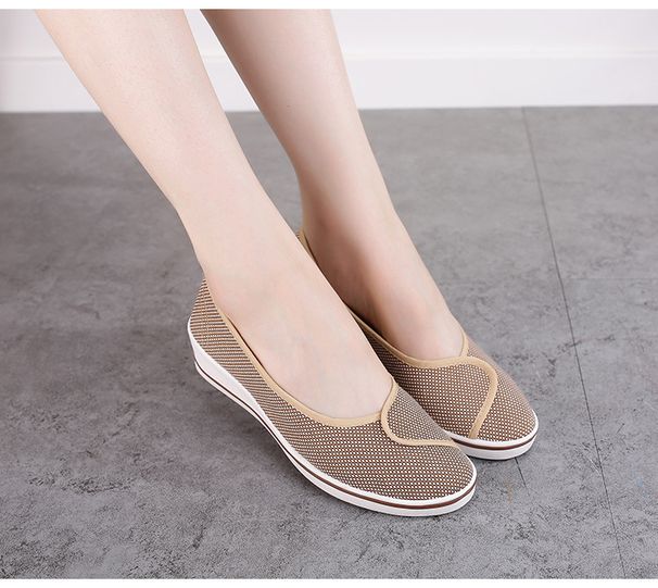 Women's Shoes Brand Women's Black And White Wedge Heel Soft Sole Cowhide Sole Beauty Shoes Flat Spring And Summer Breathable White Shoes Nurse Shoes_vogvips.com