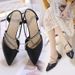 Fashion Sandals For Women Fairy Style 2025 New Summer Closed Toe Chunky Heel Rhinestone High Heels Matching Skirt_vogvips.com
