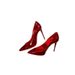 Women's Red Pointed Toe Stiletto Heels With Rhinestones – Elegant French-Inspired Wedding & Party Pumps Single Shoes_vogvips.com