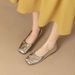 French Style Silver Mary Jane Shoes For Women, Shallow Mouth, Style, Gentle And Elegant Ballet Flats, Versatile_vogvips.com