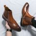 European Warm Series Korean Version High-top Leather Shoes Pointed Toe Men's British Style Height-increasing Martin High-end_vogvips.com
