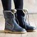 Women's Winter Snow Boots Mid-Calf Faux Fur Lined Warm Non-Slip Rubber Sole Round Toe Lace-Up Casual Boots For Women (Black/Red/Navy/Tan/Brown)_vogvips.com
