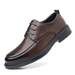 Men's Breathable Leather Low-top Casual Shoes With Hollow-out Design And Lace-up Comfort Style_vogvips.com