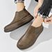Men's Work Shoes Autumn Genuine Leather Mid-Top Chelsea Ankle Boots Flat Slip-Resistant Slip-On Casual Shoes_vogvips.com