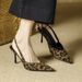 trending Niche French Leopard Print High-heeled Shoes, Closed-toe Sandals, New Early Spring Elegant Pointed-toe_vogvips.com
