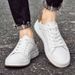 Men's Little White Shoes Breathable Leather Board Shoes Casual Shoes Comfortable Low-top Shoes_vogvips.com