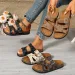 New Summer Boken Thick Soled Men's And Women's Trendy One Line Drag Non Slip Double Button Casual Beach Shoes_vogvips.com