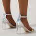 Large Size Thick Heel Sandals Super High Heels New Line With Crystal Belt Buckle Fashion Shoes_vogvips.com