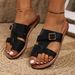 Women's Shoes Slippers Women's Summer New Belt Buckle Flat Large Size Slippers_vogvips.com