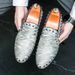 New Fashion Trend Men's Shoes With Personality Rivets Silver Loafers British Style Lazy Fashion Nightclub Banquet Dress Leather Shoes_vogvips.com