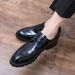 New Men's Brown Business Casual Derby Shoes British Style Lace-up Versatile Brock Men's Shoes Black Suit Banquet Dress Groom Wedding Shoes_vogvips.com