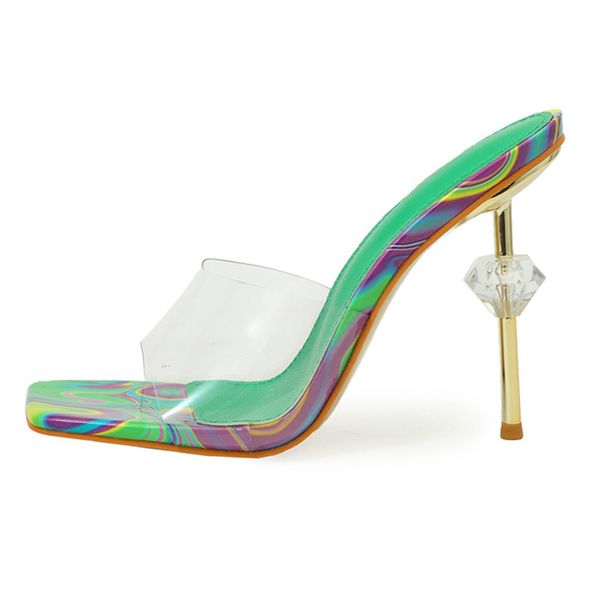 Transparent Crystal Heels, Comfortable & Stylish Women's Summer Slippers (Available In Pink & Green, Sizes 35-42)_vogvips.com