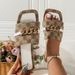 New Square Head Thick-soled Metal Buttons Outside To Wear A Line Flip-flops Woman_vogvips.com