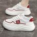 Women Tennis Running Shoes Canvas Rubber Sole Cushioned Shock Absorption Sneakers_vogvips.com