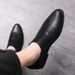 Euro Step 2025 Brogue Leather Trendy Business Hair Stylist Slip-On Korean Versatile British Style Casual Men's Shoes_vogvips.com